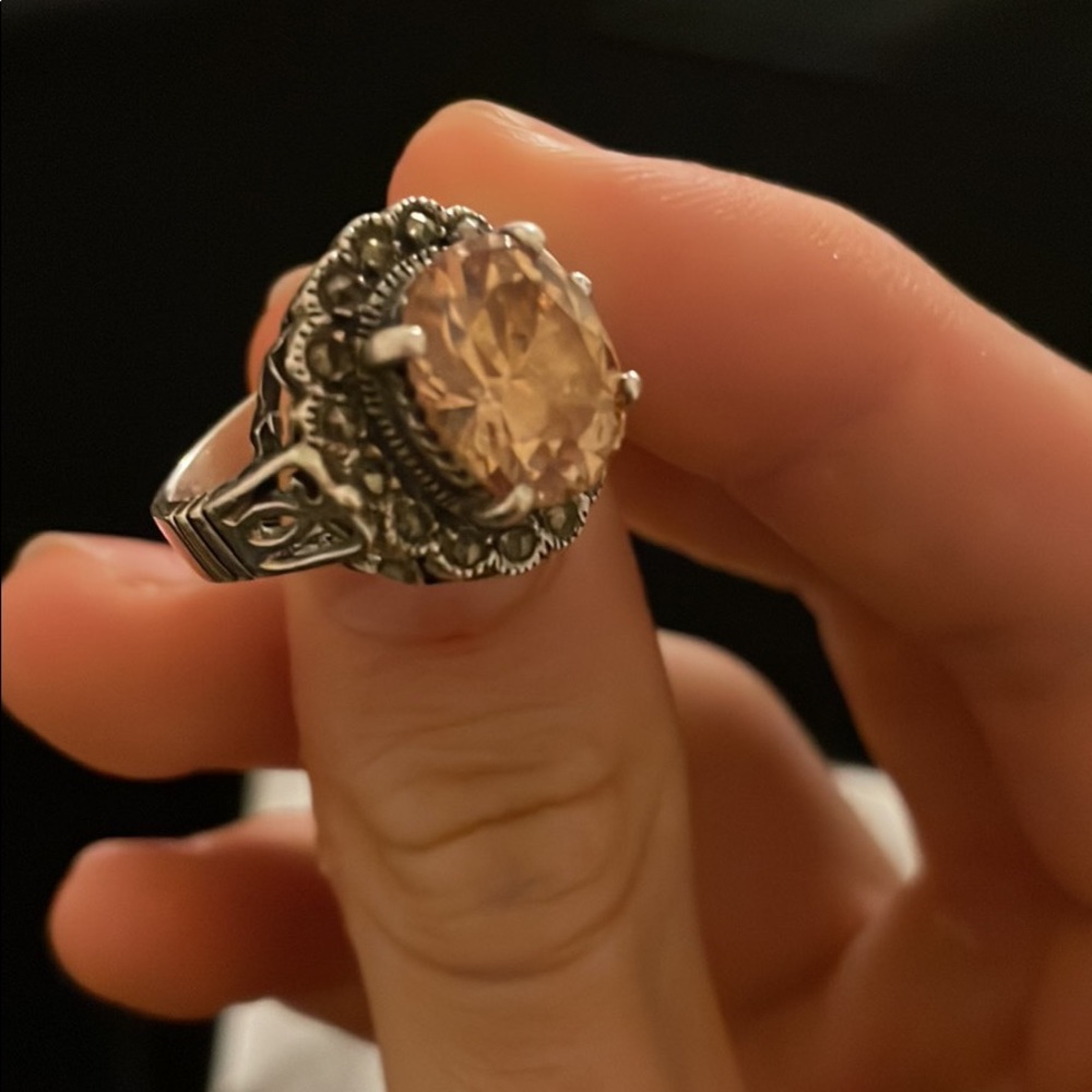 Vintage Sterling Silver Gem Ring